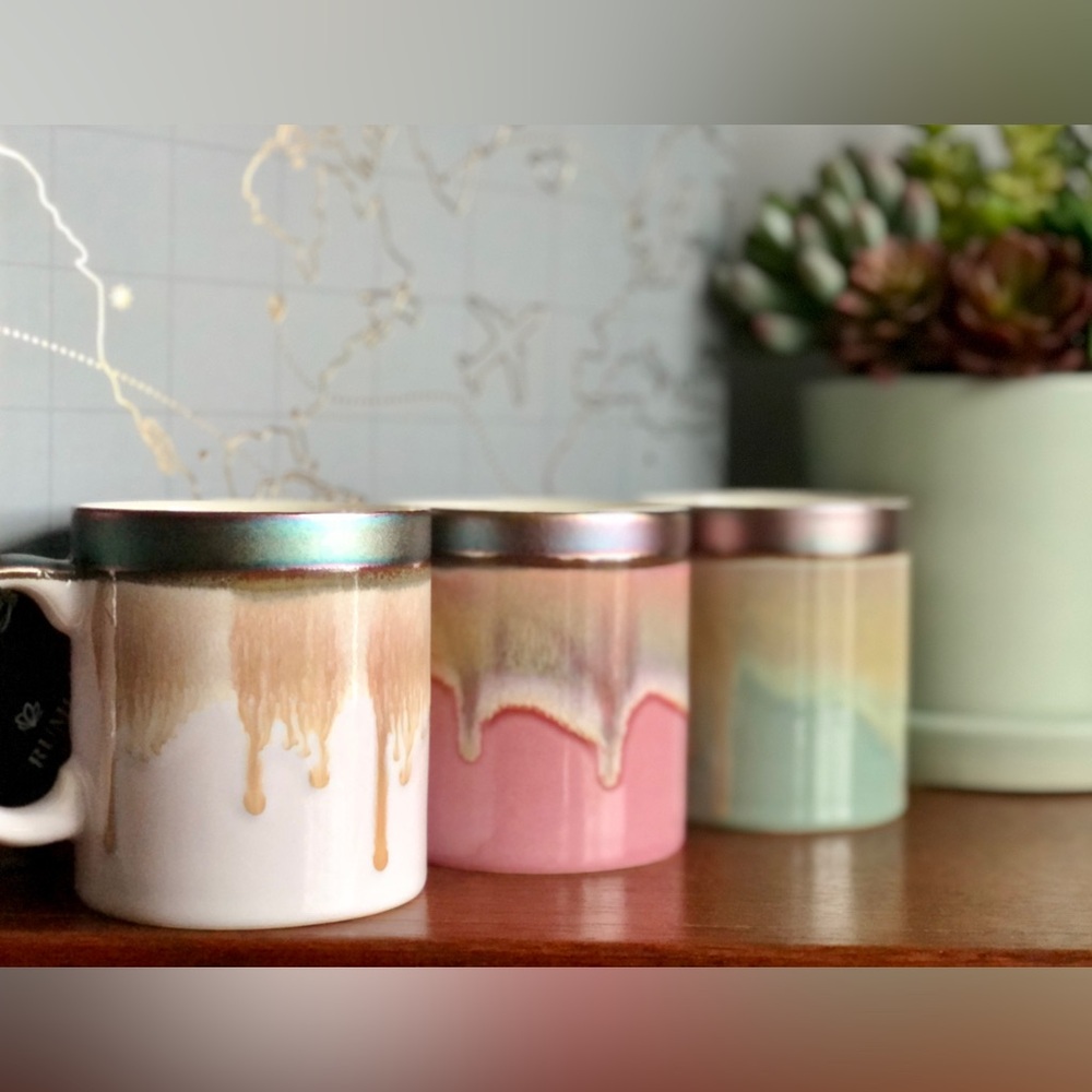 Set of 3 Potter’s Corner Large 18oz. Ceramic Coffee Mugs